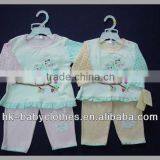 100% Cotton Printed Embroidery Girls Wear 2pcs Set Best Baby Clothes thumbnail-1