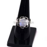 Moonstone Round Cabochon 925 Sterling Silver Rings thumbnail-2