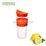 Borosilicate Glass Double Wall Mug/coffee Cup With Silicone Lid thumbnail-3