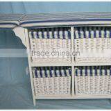 Wooden Table With Wicker Basket thumbnail-1