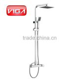 VIGA bath shower set brass chrome shower column square bath shower mixer