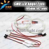 Halo Ring Angel Eyes 105MM Auto Car Led Headlight Replacement 3014SMD 9-16V DC 7000K Head Lamp High Brightness