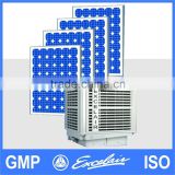 Water air cooler with solar panels in low power consumption