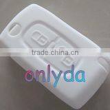 Milk White Peugeot 2 Button Remote Key Silicon Cover / Silicone Car Key Cover Case