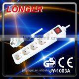 Hot Sale High Quality EU 5 Way Switch Extension Socket Power Strip GS CE 16A 220V