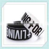 Wide Black Silicone Sport Wristband, Custom Cheap Silicone Wristbands thumbnail-3