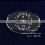 crystal paperweight custom engraved company logo