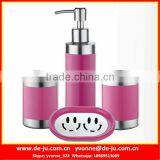 Pink Rubber Coat Stainless Colorful Bathroom Set thumbnail-1