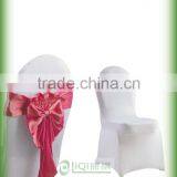 Hot sale white spandex chair cover with bowknot