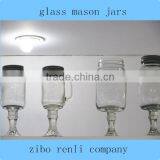 Set 4 Pedestal Shaped Clear Redneck Wine Mason Glass Wholesale thumbnail-1