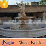 norton hand carved large marble garden angel fountain with horse NTMF-S508S