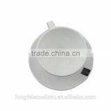 High Quality China Wholesale Household Nice White Ceramic Tea Cup and Saucer thumbnail-1