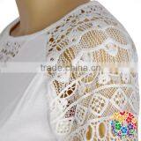 2017 Spring New Designs Women Tshirts White Lace Sleeve Raglan Blouse Women Tops thumbnail-4