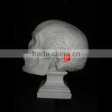 White Natural Stone Skull Statue thumbnail-2