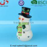 BSCI Certificate Factory X'mas Decoration Ceramic Snowman, Snowman Candle Lantern thumbnail-2