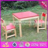 2016 New Design Home / School / Kindergarten Red Solid Wooden Toddler Table and Chairs W08G134 thumbnail-6