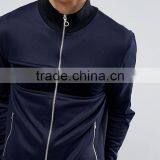 2017 Custom Best Price High Quality Velour Panels 66% Cotton 31% Polyester 3% Elastane Navy Casual Men's Jacket thumbnail-3