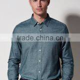 New Design Made to Measure Herringbone Cotton Slim Men Shirt BSB009 thumbnail-2