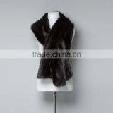 HAODUOYI Women Winter Black Soft Faux Fur Hairy Scarf thumbnail-4
