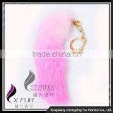CX-R-39B Good Quality Wholesale Rabbit Fur Metal Custom Keychain Key Ring thumbnail-4