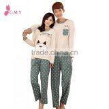 Couple Lover Stars Printed Flannel Long Sleeve Pajamas Set Nightwear thumbnail-1