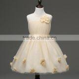 MGOO Hot Sale Cheap Champage Floral Girl Dress New Design Long Frock Children Fairy Dress 2016 MGT020 thumbnail-2