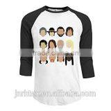 Fancy Custom Printing Cotton Raglan Sleeve T Shirt Made in China thumbnail-4