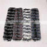 Super Long 150cm Winter Trendy Real Fox Fur Scarves Long Fox Fur Muffler Black and White Striped Fox Fur Scarf Zebra Scarves thumbnail-2