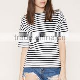 custom women's casual stripe t-shirts
