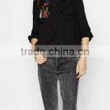 Runwaylover EY2373B Europe Style 2017 Ladies Fashion Falbala Embroidery Blouse thumbnail-3