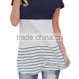 Latest Custom Fashion Ladies Short Sleeve Blouses for Wholesale 2017 thumbnail-3
