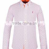 2017 Floral Printed Men's Long Sleeve Button Down Collar Slim Fit Shirt With Contrast Collar and Cuff thumbnail-2