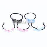 Fabric Hair Ties Bowknot Black Grid Checker thumbnail-3