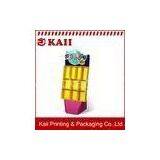 Cosmetics Yellow Corrugated Display Stand / Cardboard Display Stand / Racks / Cardboard Displays