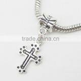 Dangling "Cross" Charm Bead for Snake Chain Charm Bracelet,Charm Bead for Snake Chain Charm Bracelet,encanto Cruz thumbnail-2