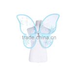 Blue snowflake butterfly wings princess dress for kids girls