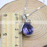 925 Silver Dream Water Droplet Austrian Crystal Pendant Necklace Silver Jewerly thumbnail-2