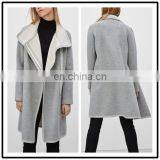 China Custom Womens Apparel Supreme Soft Wool Blench Thick Long Woman Jacket Winter Gray NT6699 thumbnail-1