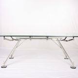 Office/dinning Table Glass Top Plus Metal Base Desk