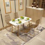 Modern Dining Room Furniture Armless Metal Mesh Chair thumbnail-4