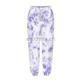 Women Custom Printing Logo Tie Dye 2 Pieces Jogger Sweat Pants Crewneck Sweatshirt Set thumbnail-6