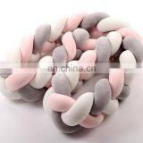 Mixed Colors Baby Crib Pillow Braided Crib Bumper Knot Decorative Bolster Pillow thumbnail-6