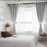 Wholesale Cheap Black White Checked Printing Polyester Sound Proof Shading Blackout Blind Readymade Window Curtain thumbnail-7