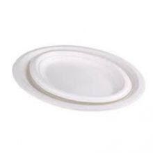 Wholesale Compostable Bagasse Oval Shape Plates 10 in Bagasse Oval Plate thumbnail-1