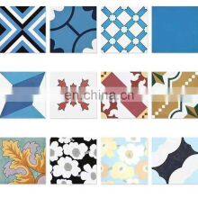 Nordic style 300 * 300 blue Mediterranean wind sells like hot cake matte indoor flower wear-resisting toilet floor tile