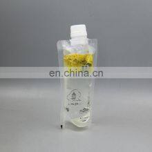 Self-suction Nozzle bag Drink liquid transparent sealed Squeeze pouch bag Clear in stock