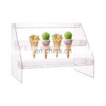 Cone Display Stand Rack Clear Acrylic Food Ice Cream Cone Serving Holder for Buffets Party