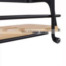 Latest Design Bathroom Storage Rack Iron Bamboo Storage Rack Shelves 2 Layers Wire Storage Rack thumbnail-5