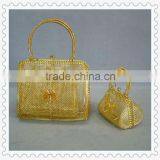 Gold-plating Handmade Iron Wire Bag With Handles thumbnail-1