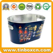 3L/5L/8L Customized Heineken Galvanized Tin Ice Bucket With Double Sides Printing and Handle For Beer thumbnail-4